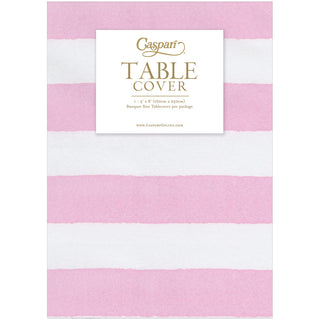 Cafe Stripe Light Pink Printed Paper Linen Table Cover 5.2' x 8.2' - includes 1 Table Cover