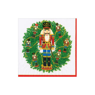Nutcracker Wreath Cocktail Napkin - package of 20