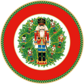 Nutcracker Wreath Luxury Paper Dinner Plates - pack of 8