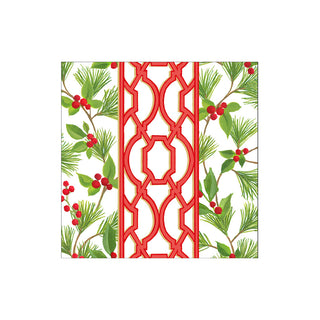 Knots And Greenery White Cocktail Napkin - package of 20