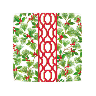 Knots And Greenery White  Sq Square Salad/Dessert Plates - pack of 8