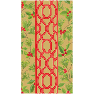 Knots And Greenery Gold Guest Towel - package of 15