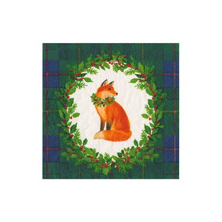 Tartan Fox Blue/Green Cocktail Napkin - package of 20