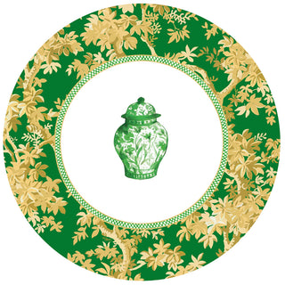 Ginger Jars Dark Green Luxury Paper Dinner Plates - pack of 8
