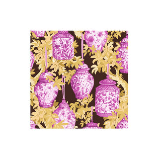 Ginger Jars Plum/Chocolate Cocktail Napkin - package of 20