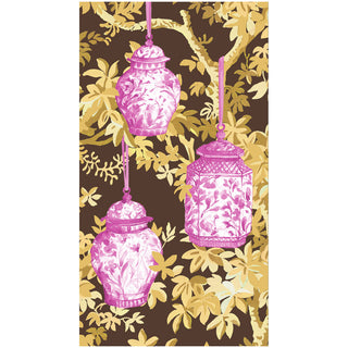 Ginger Jars Plum/Chocolate Guest Towel - package of 15