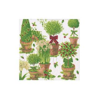 Winter Topiaries Cocktail Napkin - package of 20