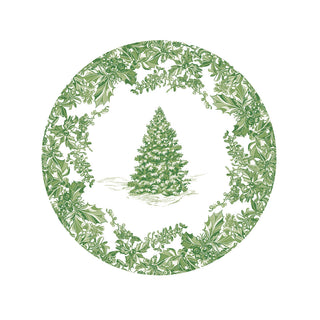 Christmas Tree Toile Sage/White Salad/Dessert Plates - pack of 8