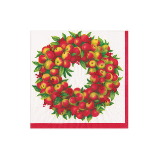 Apple Wreath Cocktail Napkin - package of 20