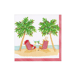 Santa'S Vacation Cocktail Napkin - package of 20