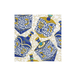Patterned Dreidels Cocktail Napkin - package of 20