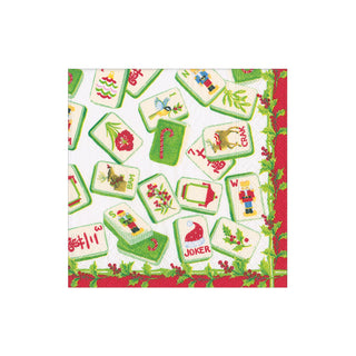 Christmas Mahjong Cocktail Napkin - package of 20