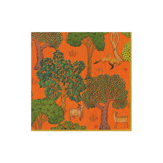 Arcadian Forest Orange Cocktail Napkin - package of 20