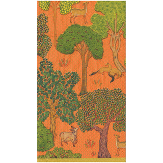 Arcadian Forest Orange Guest Towel - package of 15