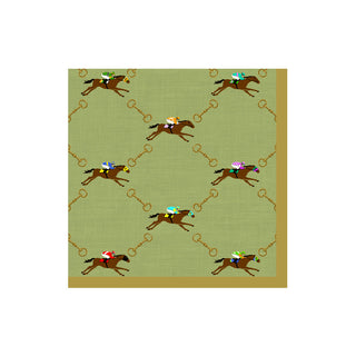 And They'Re Off Sage Cocktail Napkin - package of 20
