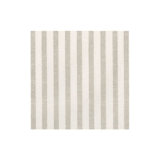 Melograno Stripe Taupe-Paper Linen Paper Linen Cocktail Napkin - package of 15