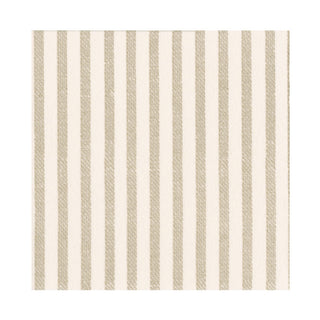 Melograno Stripe Taupe-Paper Linen Paper Linen Luncheon Napkin -15 per package