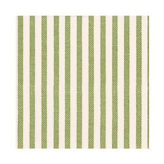 Melograno Stripe Sage-Paper Linen Paper Linen Luncheon Napkin -15 per package