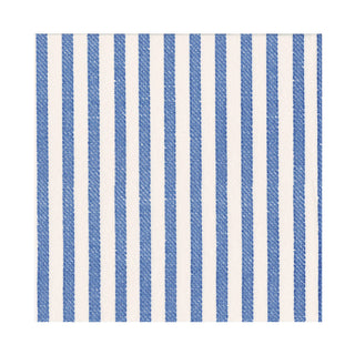 Melograno Stripe Blue-Paper Linen Paper Linen Luncheon Napkin -15 per package