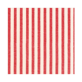 Melograno Stripe Red-Paper Linen Paper Linen Luncheon Napkin -15 per package