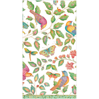 Birds And Butterflies White Guest Towel - 15in