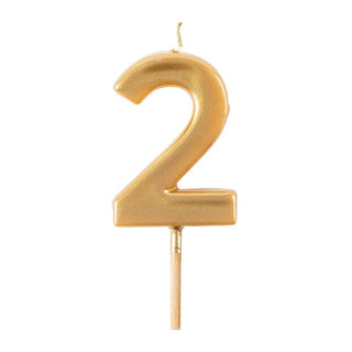 Number Candle 2-Gold Candle Birthday Number