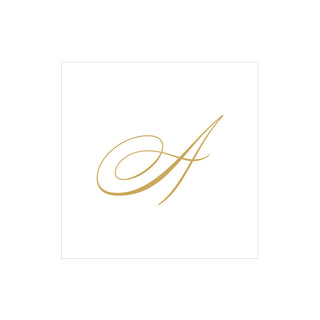 White Pearl Initial "A" Paper Linen Boxed Cocktail Napkins - box of 30