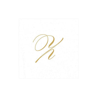 White Pearl Initial "Z" Paper Linen Boxed Cocktail Napkins - box of 30