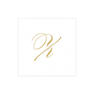 White Pearl Initial "Z" Paper Linen Boxed Cocktail Napkins - box of 30
