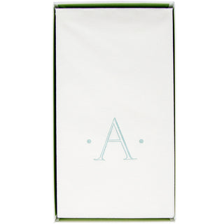 Caspari Antique Initial-Robin's Egg Paper Linen Boxed Guest Towel 24-In
