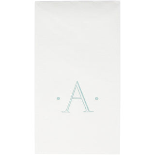 Caspari Antique Initial-Robin's Egg Paper Linen Boxed Guest Towel 24-In