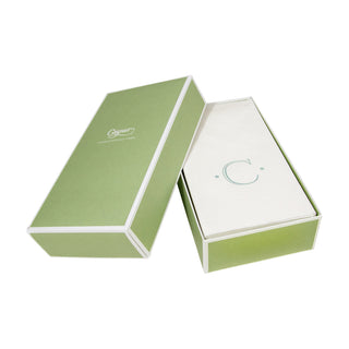 Caspari Antique Initial-Robin's Egg Paper Linen Boxed Guest Towel 24-In