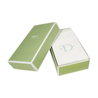 Caspari Antique Initial-Robin's Egg Paper Linen Boxed Guest Towel 24-In