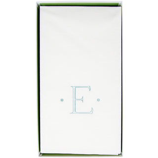 Caspari Antique Initial-Robin's Egg Paper Linen Boxed Guest Towel 24-In