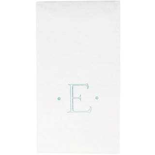 Caspari Antique Initial-Robin's Egg Paper Linen Boxed Guest Towel 24-In