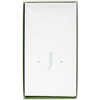 Caspari Antique Initial-Robin's Egg Paper Linen Boxed Guest Towel 24-In