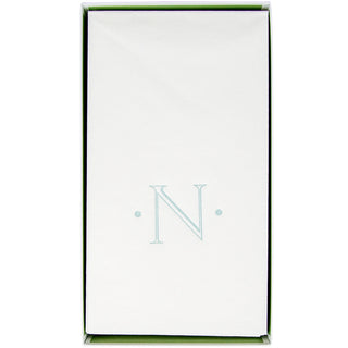 Caspari Antique Initial-Robin's Egg Paper Linen Boxed Guest Towel 24-In