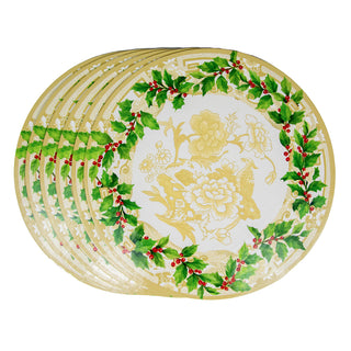 Holly Ceramic Ivory/Gold Hardback Placemat - 1 count