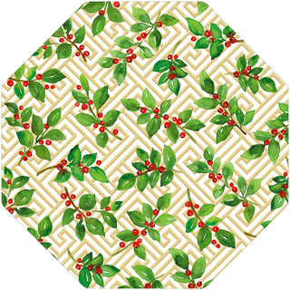 Holly And Fretwork Hardback Placemat - 1 count