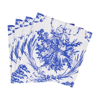 Romantic Toile Blue Napkin Cocktail