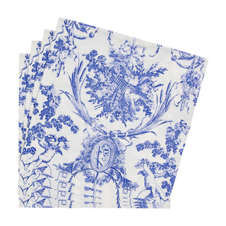 Romantic Toile Blue Dinner Napkins - 20 Per Package