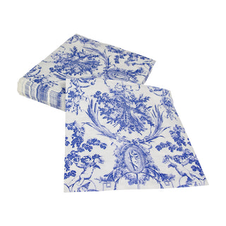 Romantic Toile Blue Dinner Napkins - 20 Per Package