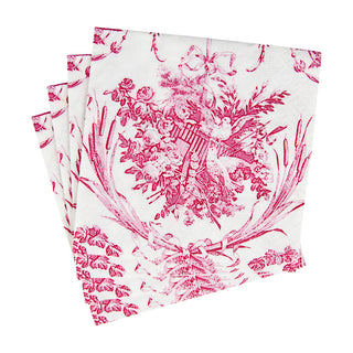 Romantic Toile Rose Napkin Cocktail