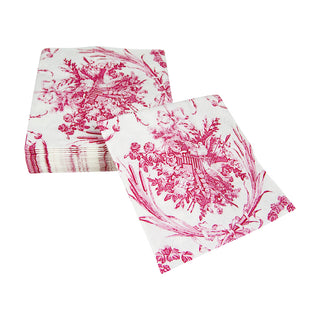 Romantic Toile Rose Napkin Cocktail