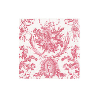 Romantic Toile Rose Napkin Cocktail