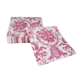 Romantic Toile Rose Luncheon Napkins - 20 Per Package