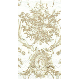 Romantic Toile Gold Guest Towel