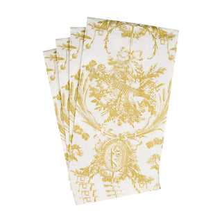 Romantic Toile Gold Guest Towel