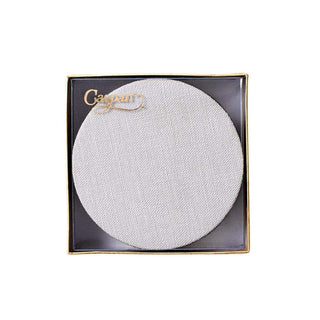 Classic Canvas Linen Coaster Round 8-In Felt/Canvas