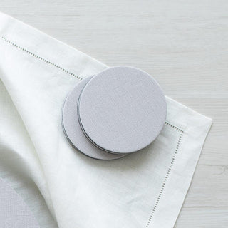 Classic Canvas Linen Coaster Round 8-In Felt/Canvas